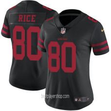 Womens San Francisco 49ers #80 Jerry Rice Game Black Alternate Vapor Jersey Bestplayer